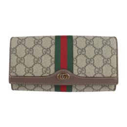 GUCCI グッチ 長財布 546592 PVC レザー ベージュ エボニー【本物保証】